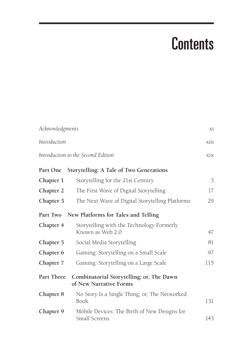 New Digital Storytelling, The: Creating Narratives with New Media--Revised and Updated Edition, 2nd Edition page ix