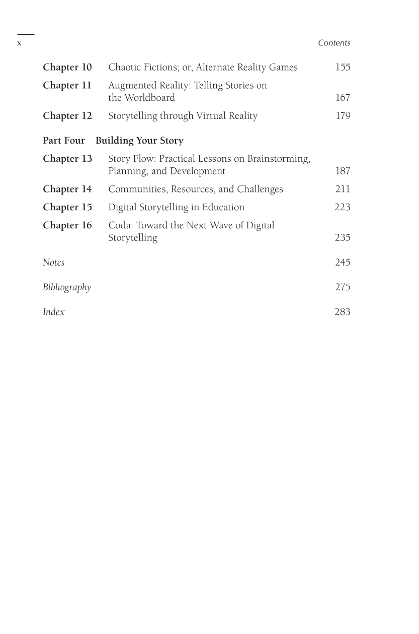 New Digital Storytelling, The: Creating Narratives with New Media--Revised and Updated Edition, 2nd Edition page x