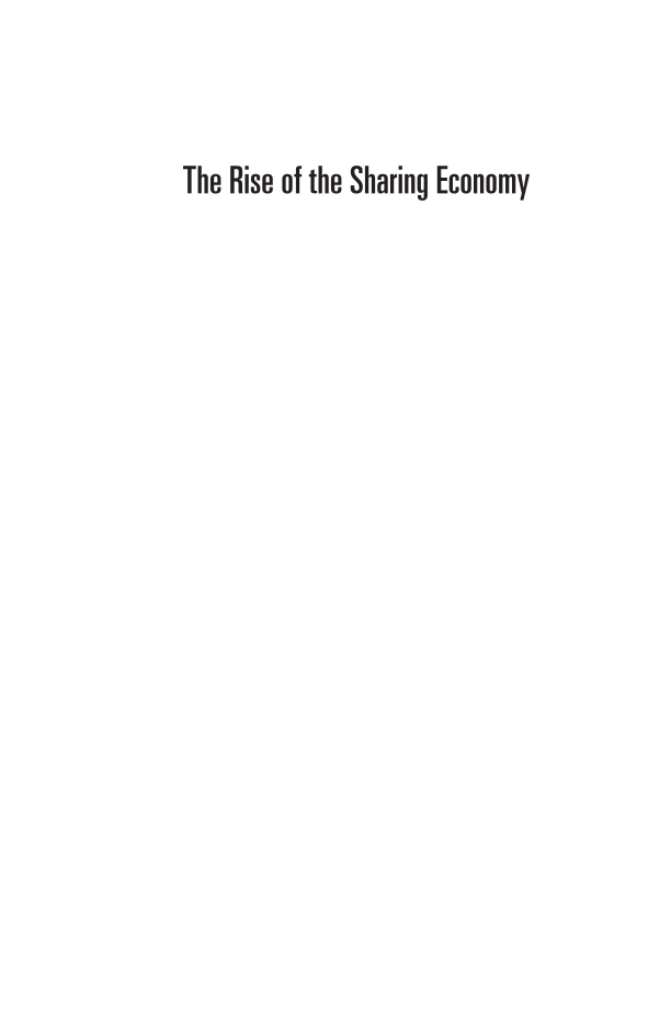 The Rise of the Sharing Economy: Exploring the Challenges and Opportunities of Collaborative Consumption page i