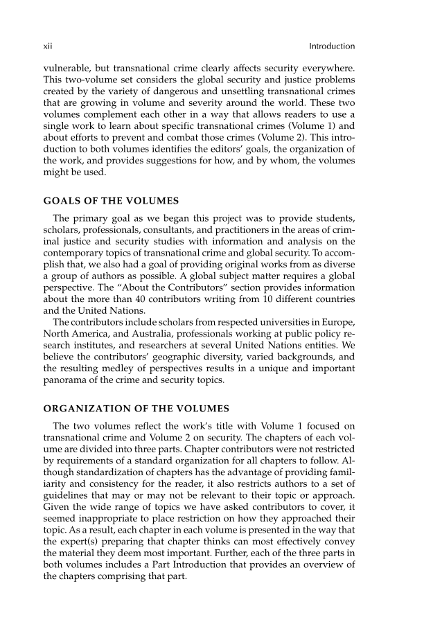 Transnational Crime and Global Security [2 volumes] page xii