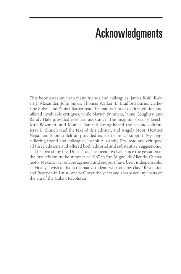 Latin America in the Era of the Cuban Revolution and Beyond, 3rd Edition page ix
