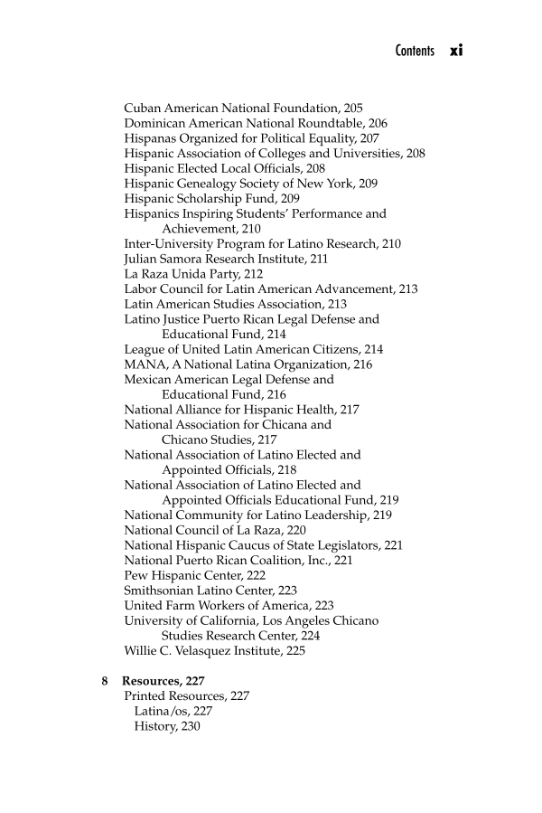 Latino Issues: A Reference Handbook page xi