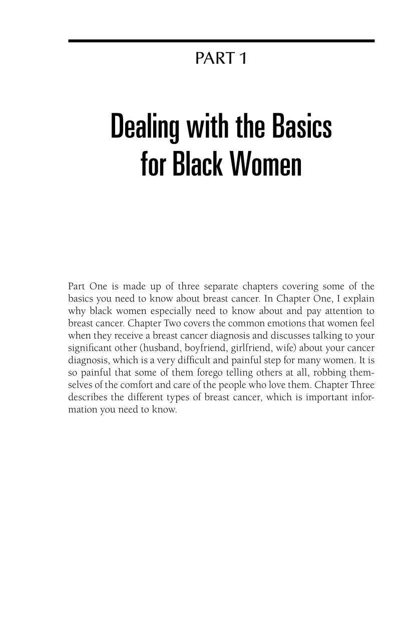 The Black Woman's Breast Cancer Survival Guide: Understanding and Healing in the Face of a Nationwide Crisis page 11