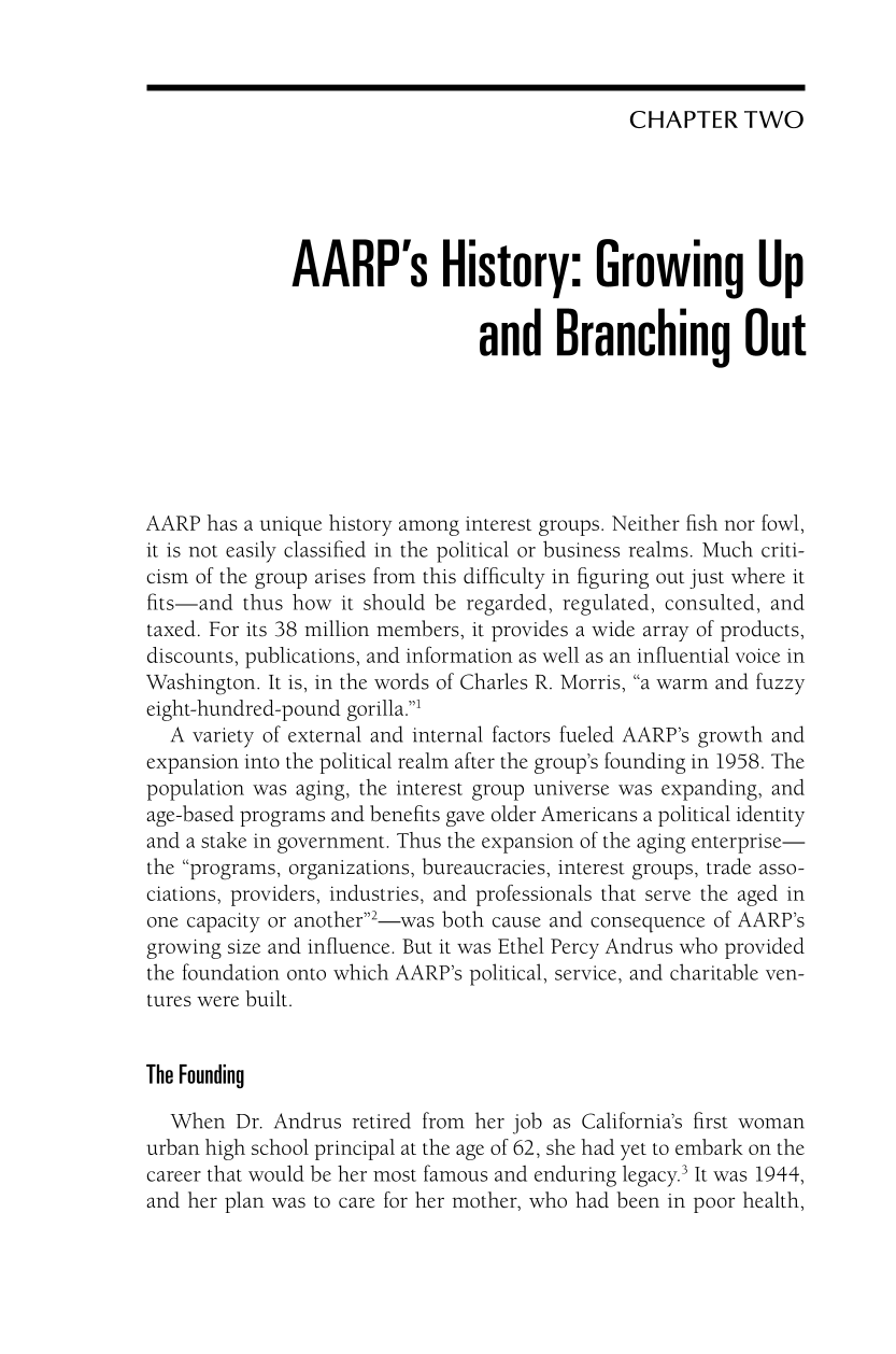 AARP: America's Largest Interest Group and its Impact page 71