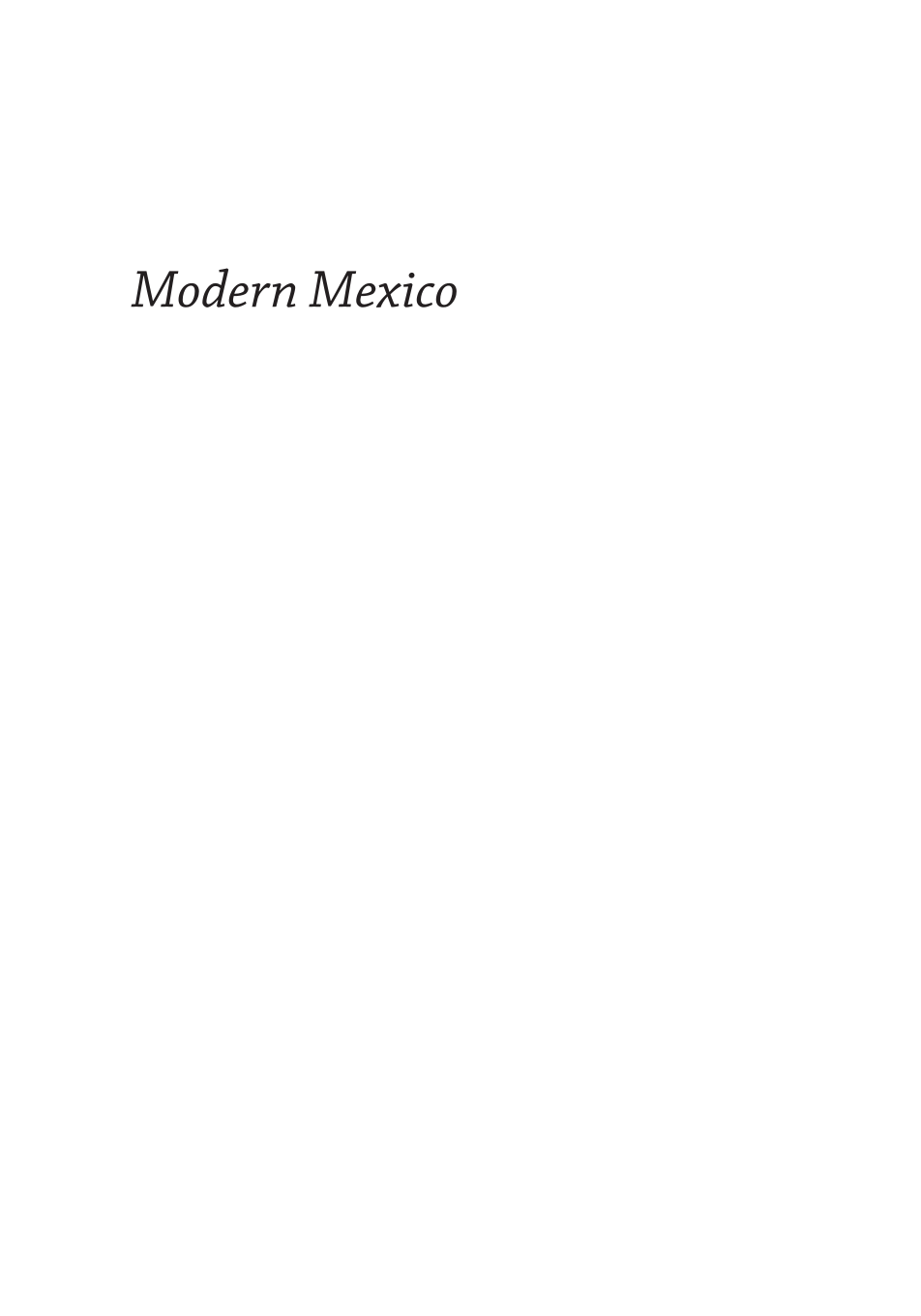 Modern Mexico page i
