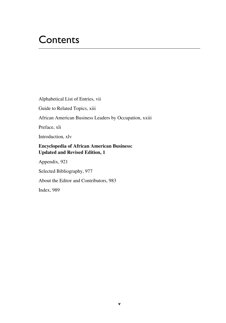 Encyclopedia of African American Business: Updated and Revised Edition, 2nd Edition [2 volumes] page v1