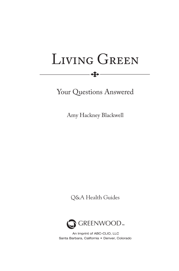 Living Green: Your Questions Answered page iii
