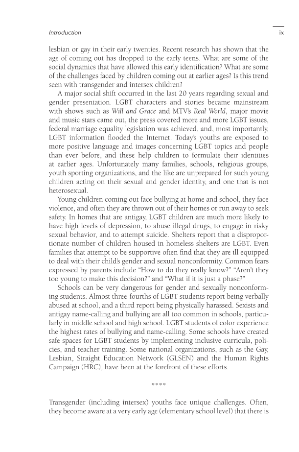 Lesbian, Gay, Bisexual, and Transgender Americans at Risk: Problems and Solutions [3 volumes] page V1:ix