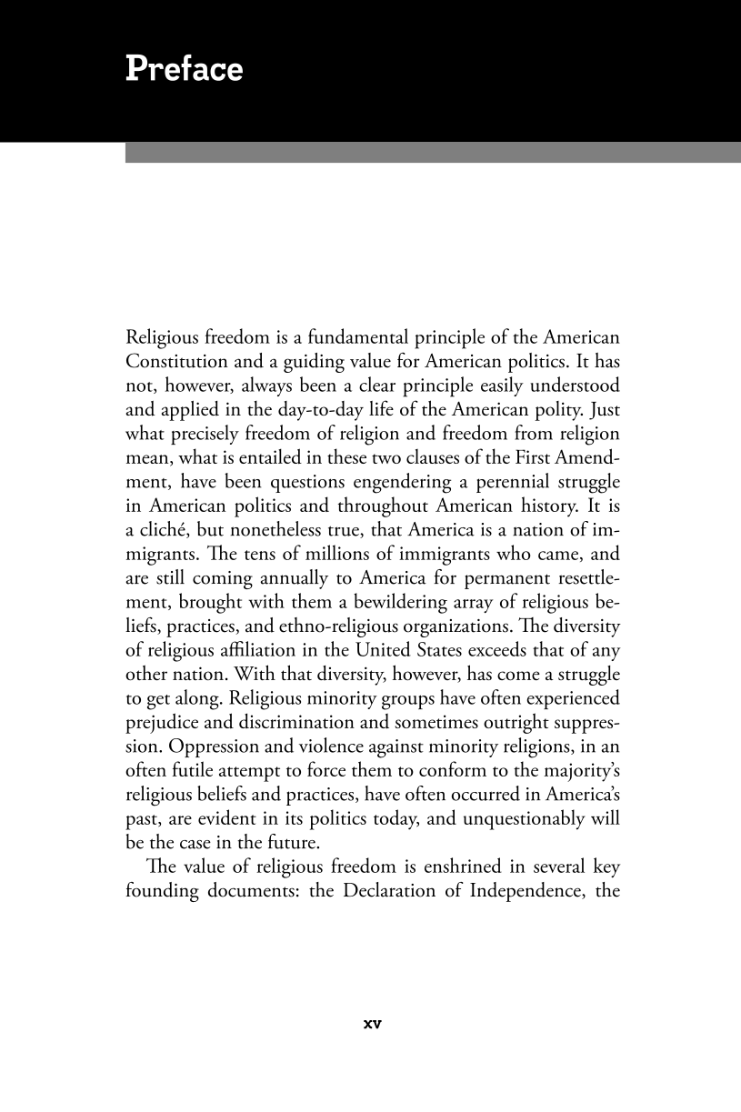 Religious Freedom in America: A Reference Handbook page xv1
