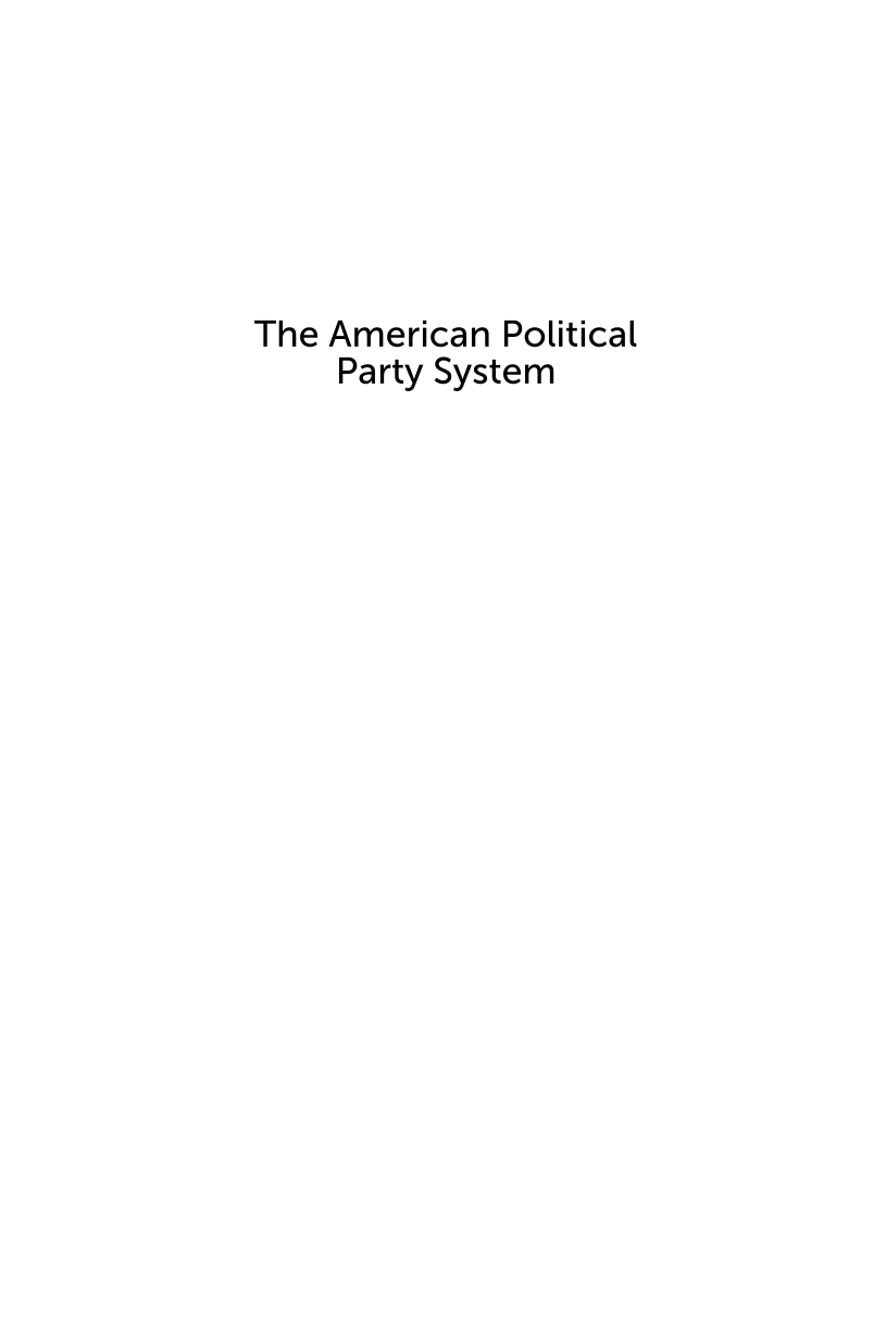 The American Political Party System: A Reference Handbook page i1