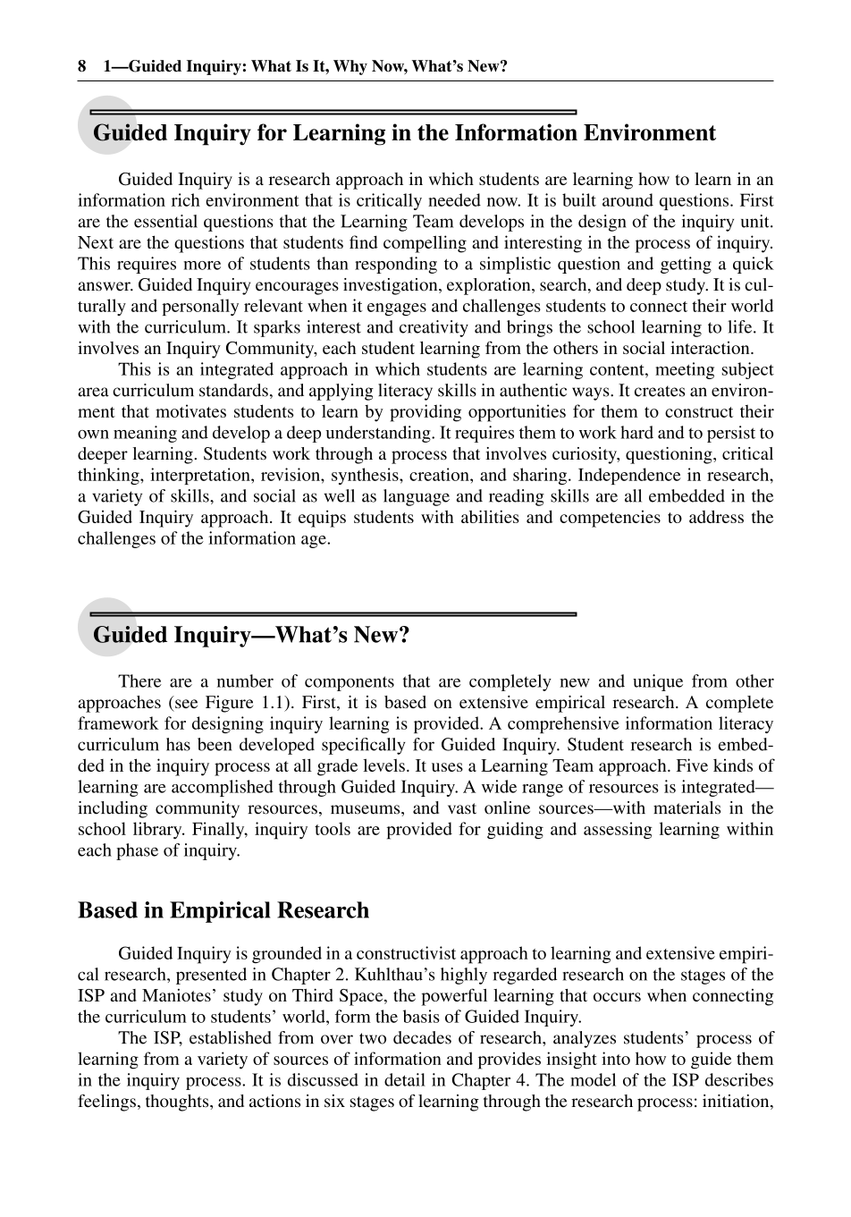 Guided Inquiry: Learning in the 21st Century, 2nd Edition page 8