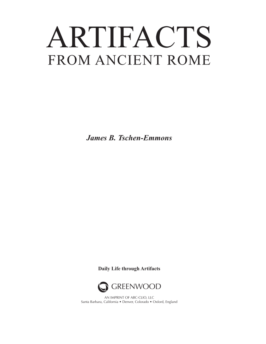Artifacts from Ancient Rome page iii