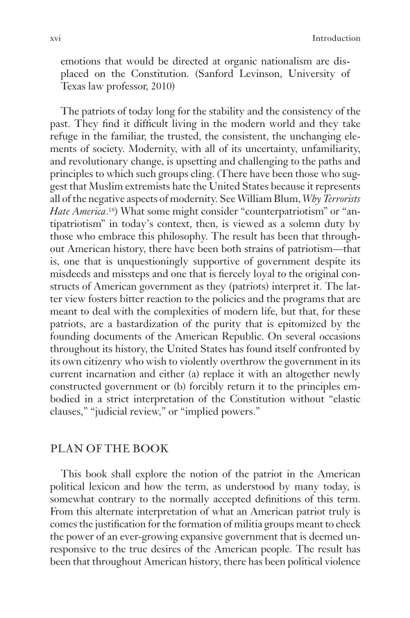Allegiance to Liberty: The Changing Face of Patriots, Militias, and Political Violence in America page xvi