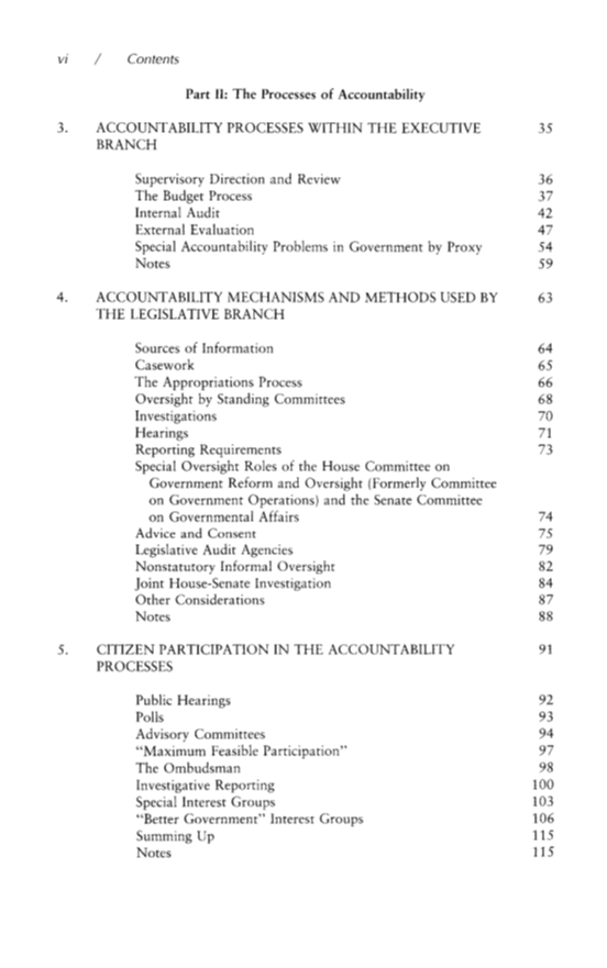 Holding Government Bureaucracies Accountable, 3rd Edition page vi