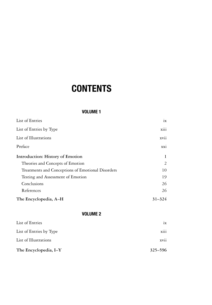 Encyclopedia of Emotion [2 volumes] page Vol1-vii