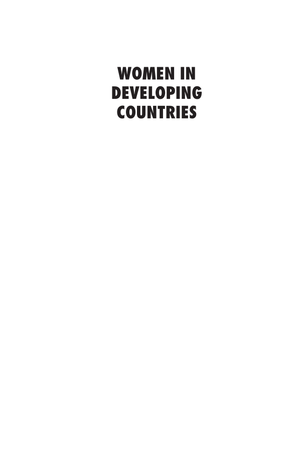 Women in Developing Countries: A Reference Handbook page i