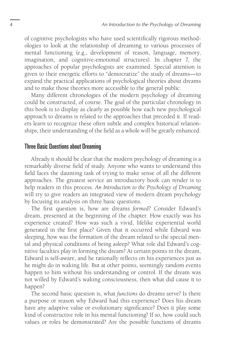 An Introduction to the Psychology of Dreaming, 2nd Edition page 4