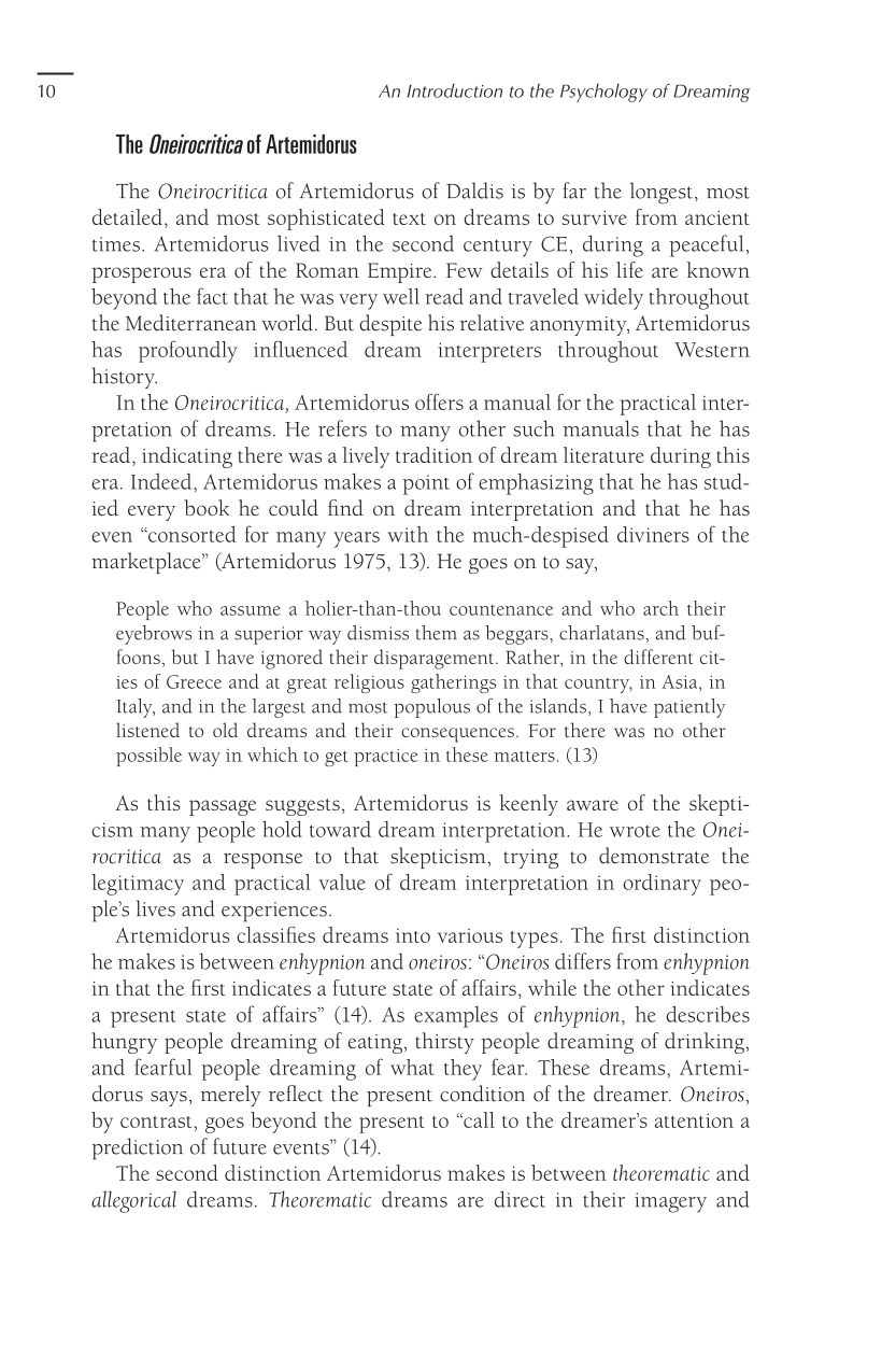 An Introduction to the Psychology of Dreaming, 2nd Edition page 10