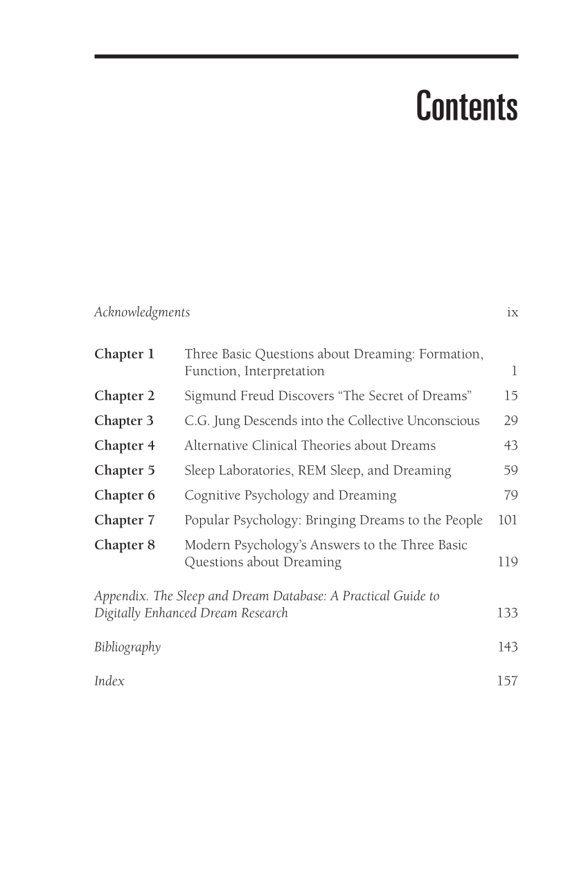 An Introduction to the Psychology of Dreaming, 2nd Edition page vii