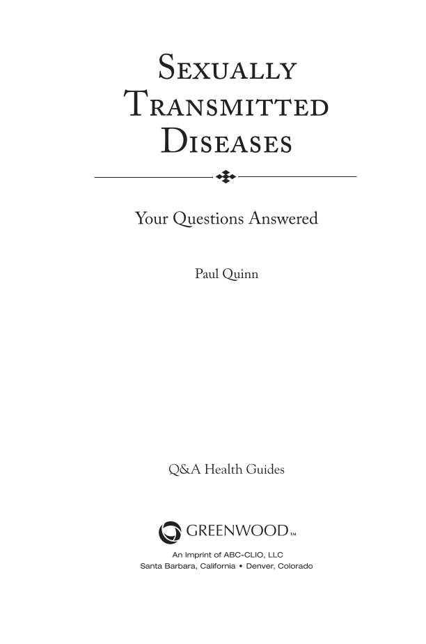 Sexually Transmitted Diseases: Your Questions Answered page iii