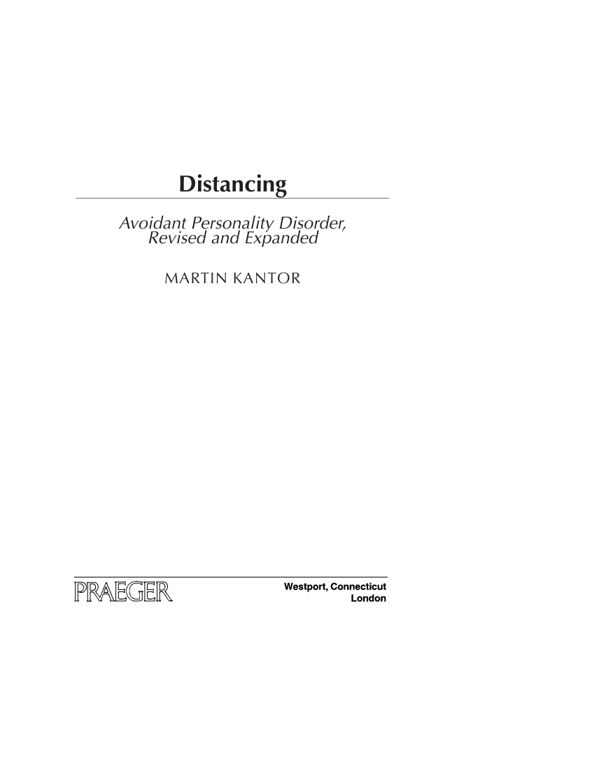 Distancing: Avoidant Personality Disorder, 2nd Edition page 2