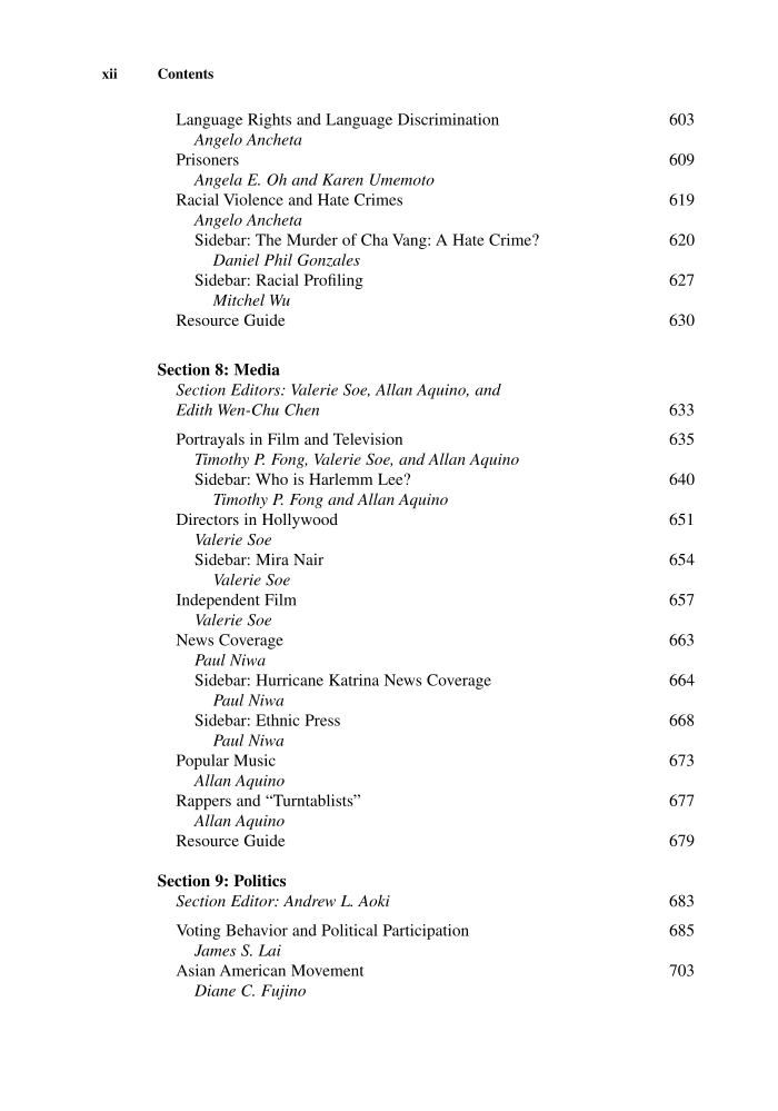 Encyclopedia of Asian American Issues Today [2 volumes] page xii