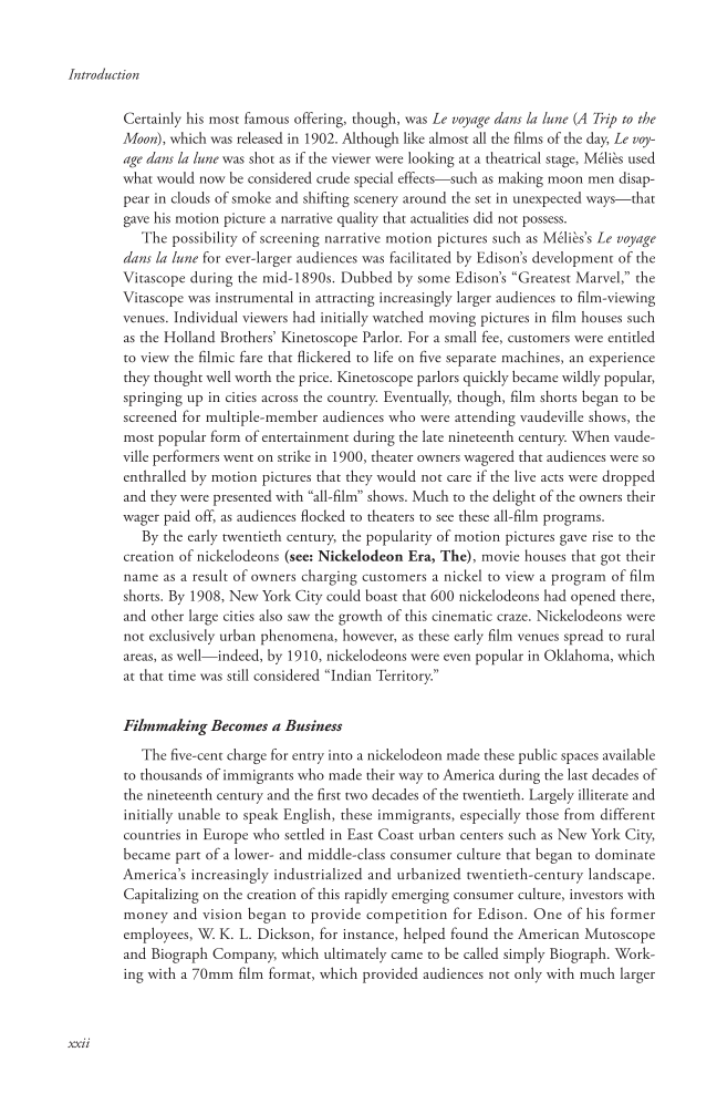 Movies in American History: An Encyclopedia [3 volumes] page xxii