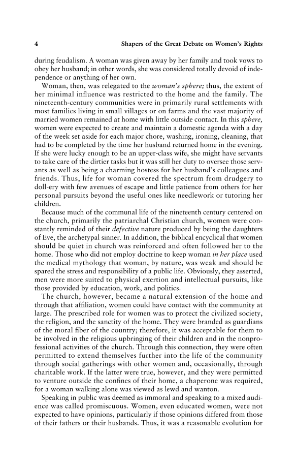 Shapers of the Great Debate on Women's Rights: A Biographical Dictionary page 4