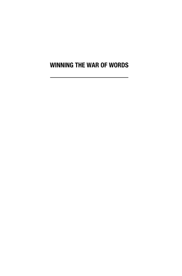 Winning the War of Words: Selling the War on Terror from Afghanistan to Iraq page i