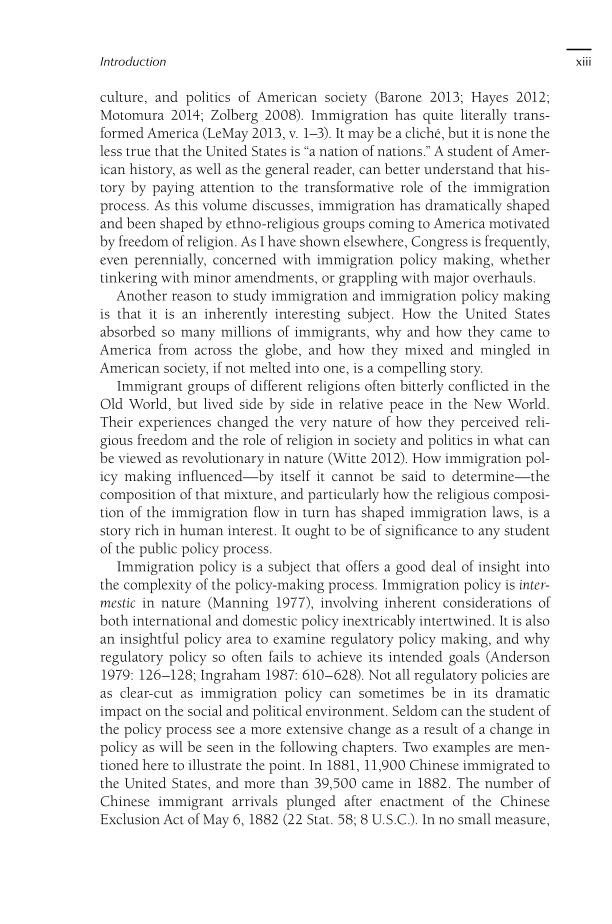U.S. Immigration Policy, Ethnicity, and Religion in American History page xiii1