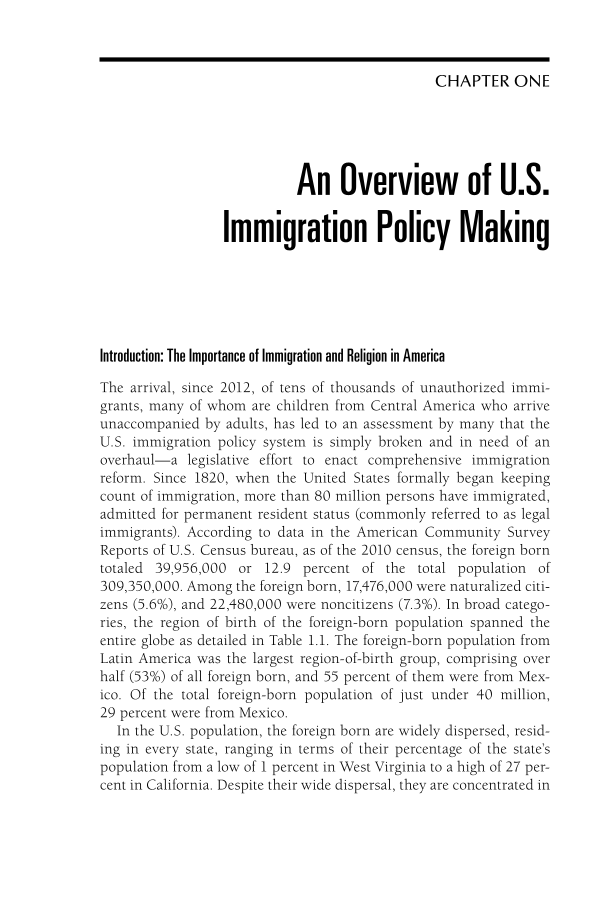 U.S. Immigration Policy, Ethnicity, and Religion in American History page 11