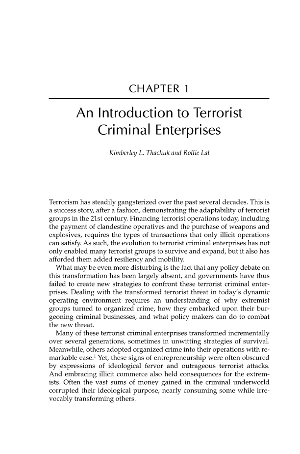 Terrorist Criminal Enterprises: Financing Terrorism through Organized Crime page 11