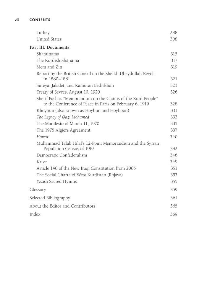 The Kurds: An Encyclopedia of Life, Culture, and Society page viii