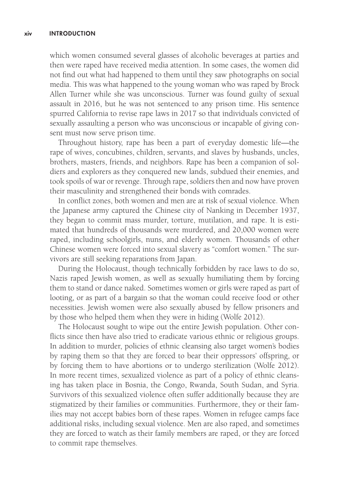 Encyclopedia of Rape and Sexual Violence [2 volumes] page V1:xiv