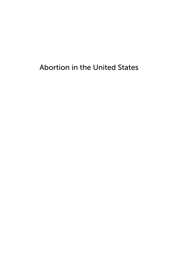 Abortion in the United States: A Reference Handbook, 2nd Edition page i