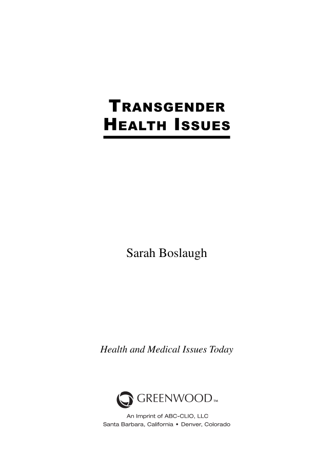 Transgender Health Issues page iii1