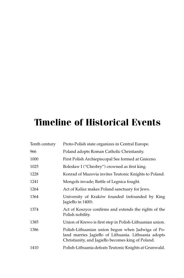 The History of Poland, 2nd Edition page xxi1