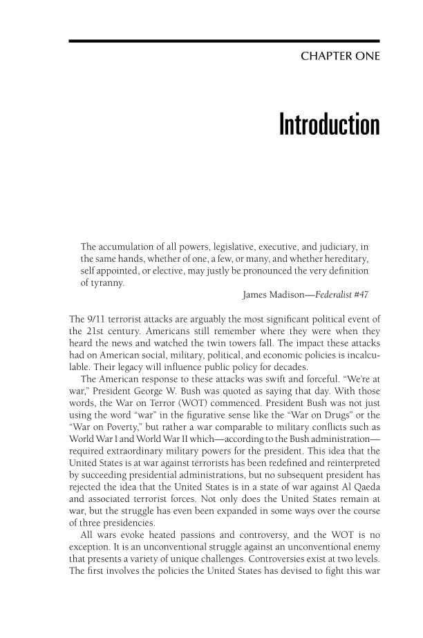 Congress and the War on Terror: Making Policy for the Long War page 11