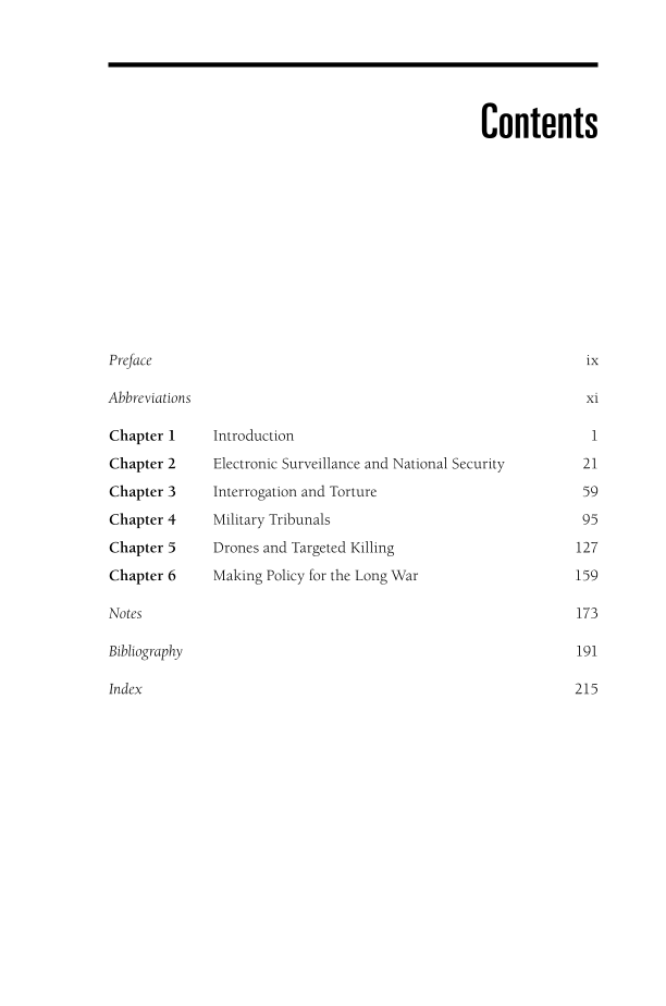 Congress and the War on Terror: Making Policy for the Long War page vii1
