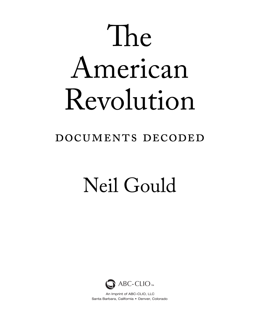 The American Revolution: Documents Decoded page iii1