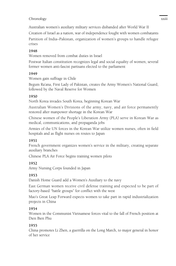 Women and War in the 21st Century: A Country-by-Country Guide page xxiii