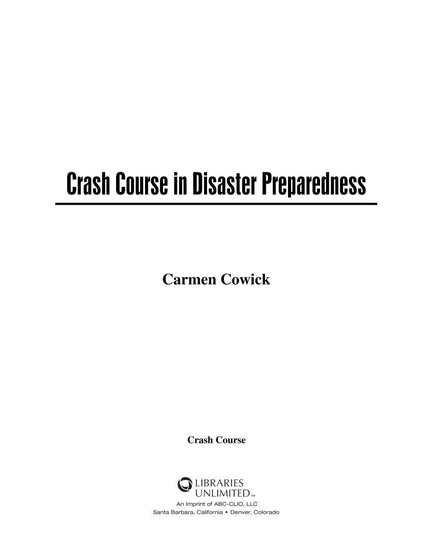 Crash Course in Disaster Preparedness page iii1
