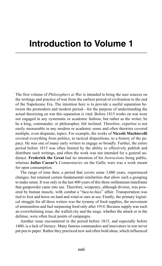 Philosophers of War: The Evolution of History's Greatest Military Thinkers [2 volumes] page Vol1:xxiii