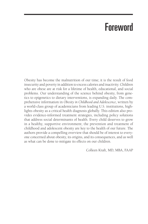 Obesity in Childhood and Adolescence, 2nd Edition [2 volumes] page ix