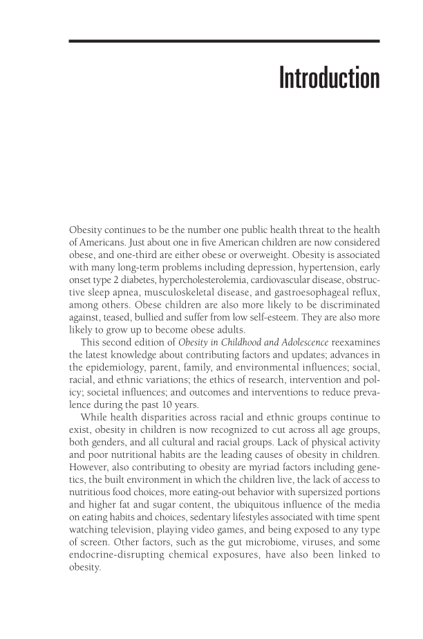 Obesity in Childhood and Adolescence, 2nd Edition [2 volumes] page xi