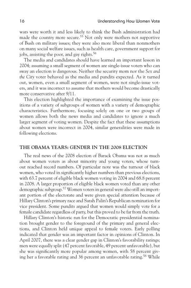 Understanding How Women Vote: Gender Identity and Political Choices page 16