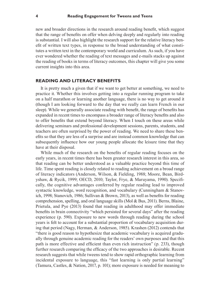 Reading Engagement for Tweens and Teens: What Would Make Them Read More? page 4