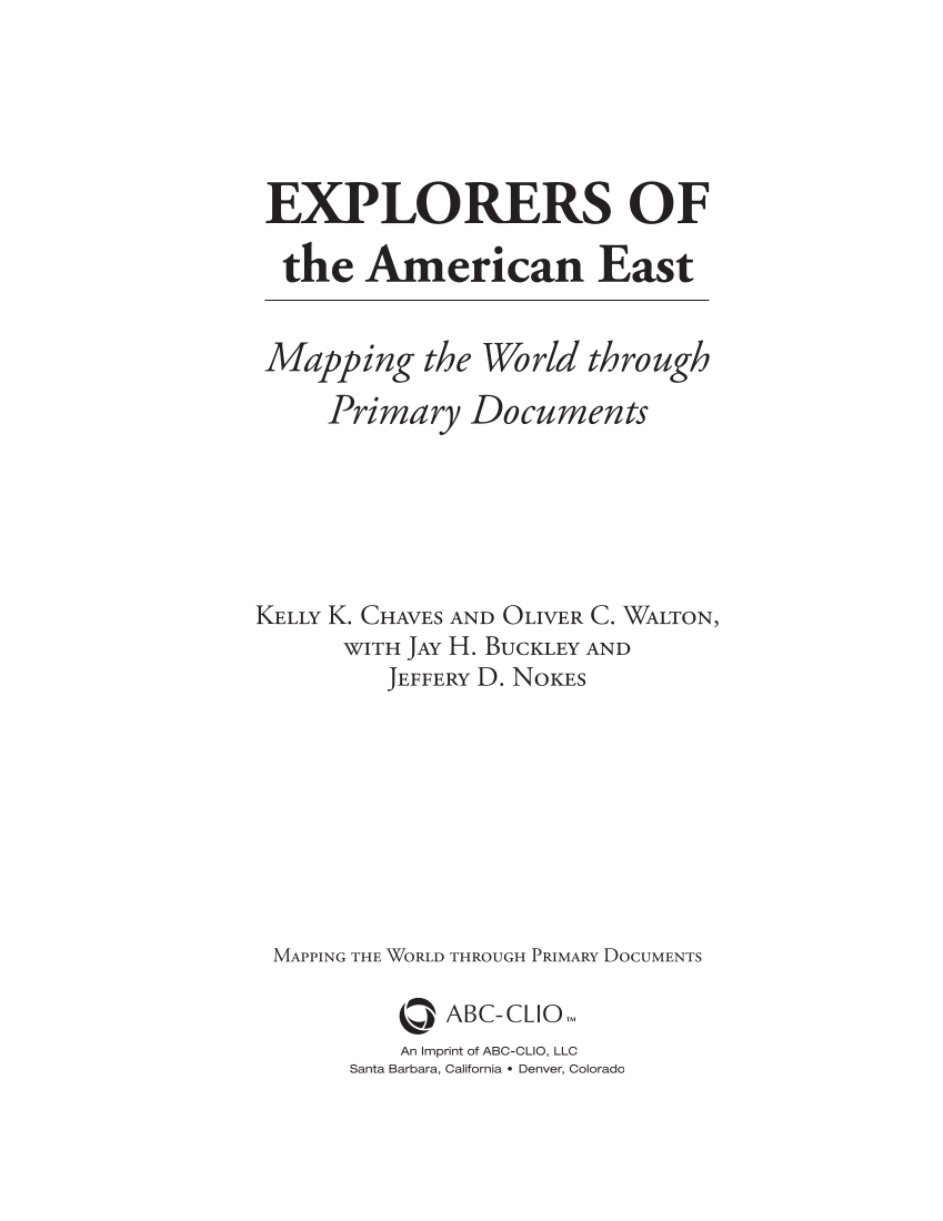Explorers of the American East: Mapping the World through Primary Documents page iii