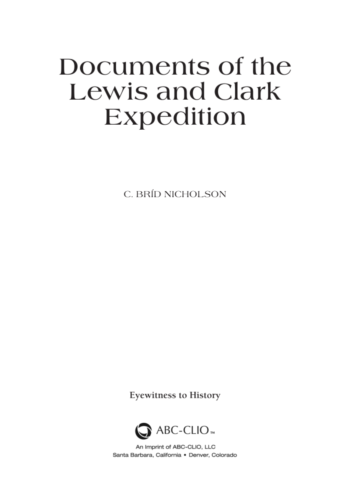 Documents of the Lewis and Clark Expedition page iii