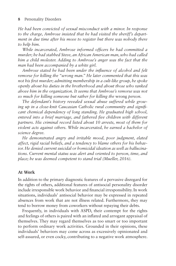 Personality Disorders: Elements, History, Examples, and Research page 8